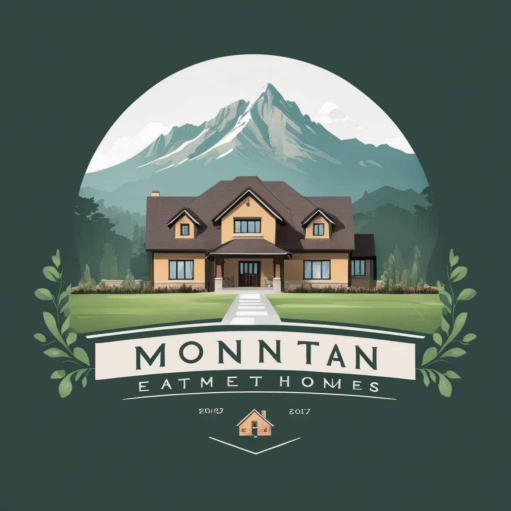 A logo generated by AI for the fictional housing development "Mountain Estate Homes."